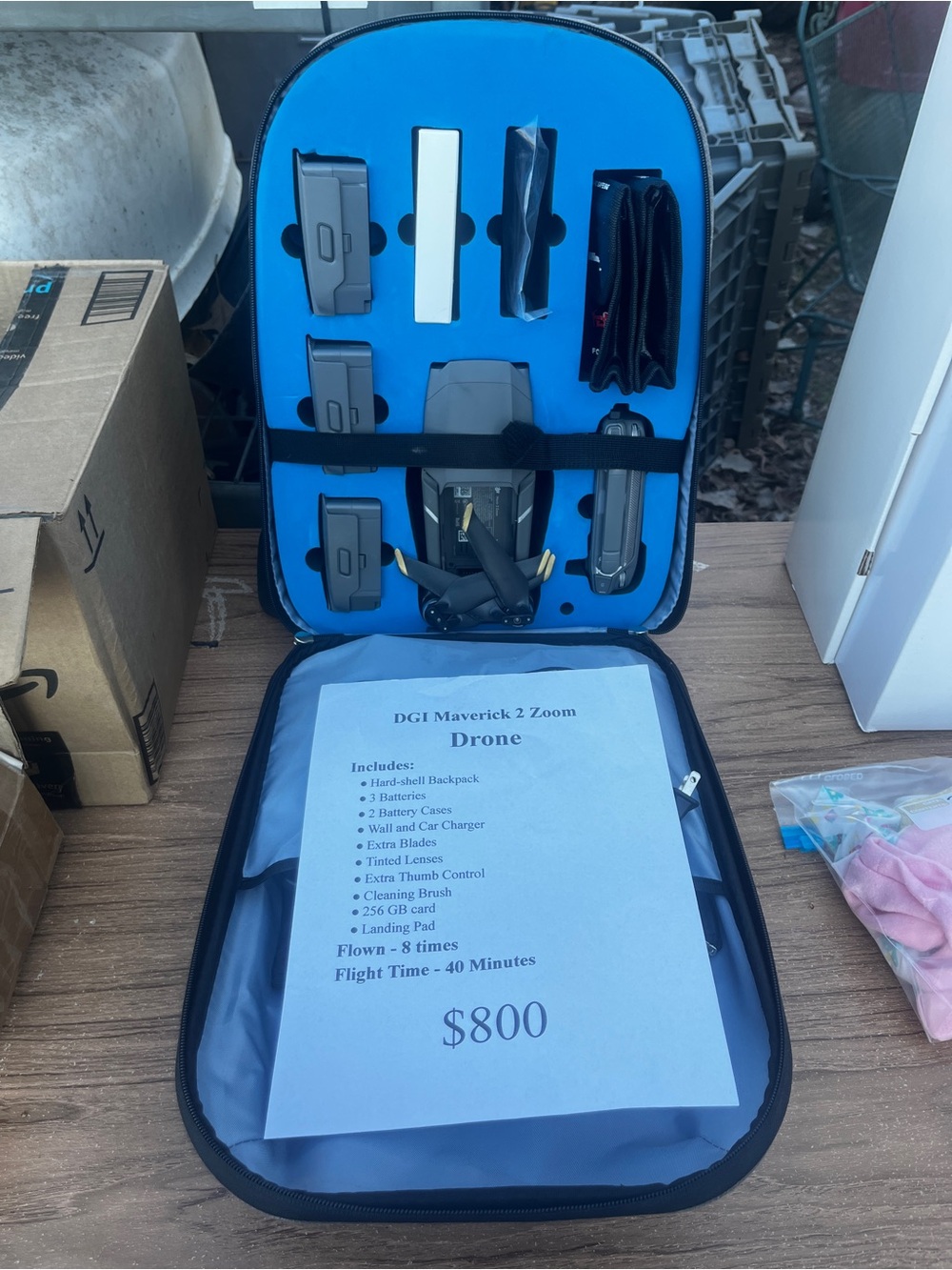 DJI Maverick 2 Zoom Drone Kit with Bright Blue Foam Backpack Insert